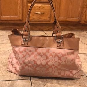 Coach purse - rose gold and brown